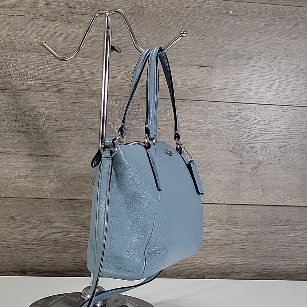 Coach Mini Kelsey Light Blue Leather Tote Crossbody Bag F57563 - Picture 4 of 15